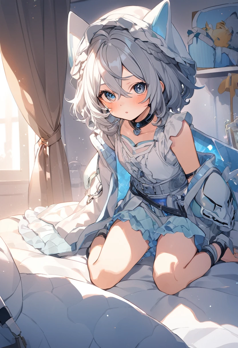 ((masterpiece)),((highest quality)),((Anatomical)),((Realistic)),((Detailed Description)),((Thin depiction)),((cute)),((女の子のcute部屋)),((Beautiful eyes)),((Baby Face)),((Petite)),((Bewitching Smile)),((Pure white one-piece dress)),((skirt)),