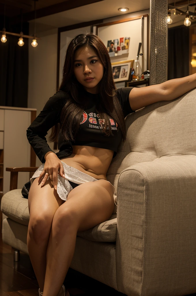 Wanita melukis di kanvas