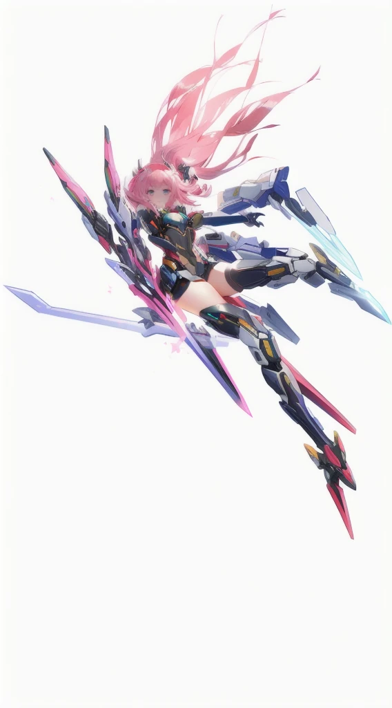 Mecha Girl，Cold，Pink Hair，two - handed sword