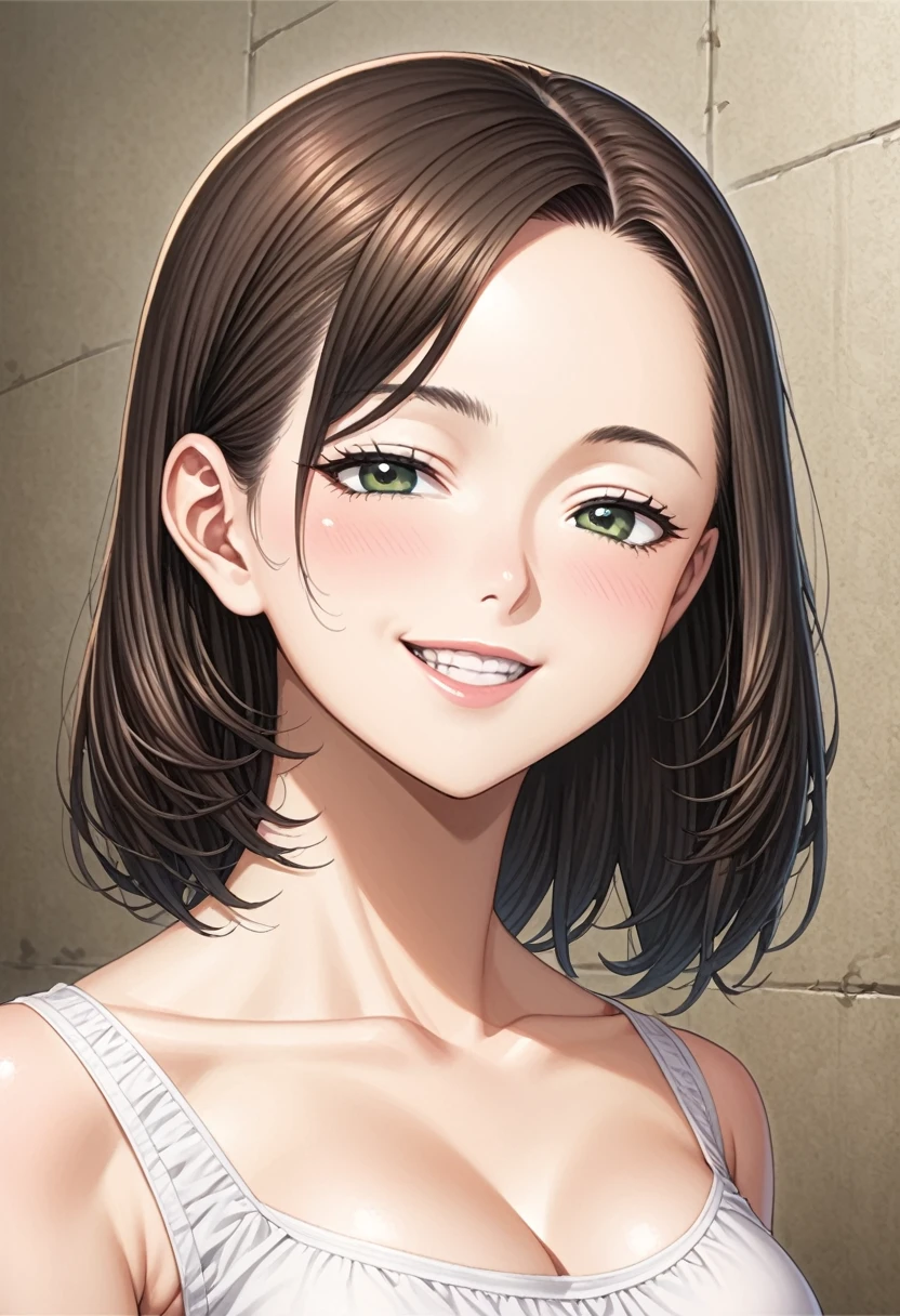 Anime, 2d anime, cartoon anime, detailed illustration, dynamic angle, ultra-detailed, illustration, 1girl, 1950’s stay at home wife, “leave it to beaver mom” inspired, anime half closed eyes. A knowing smile,