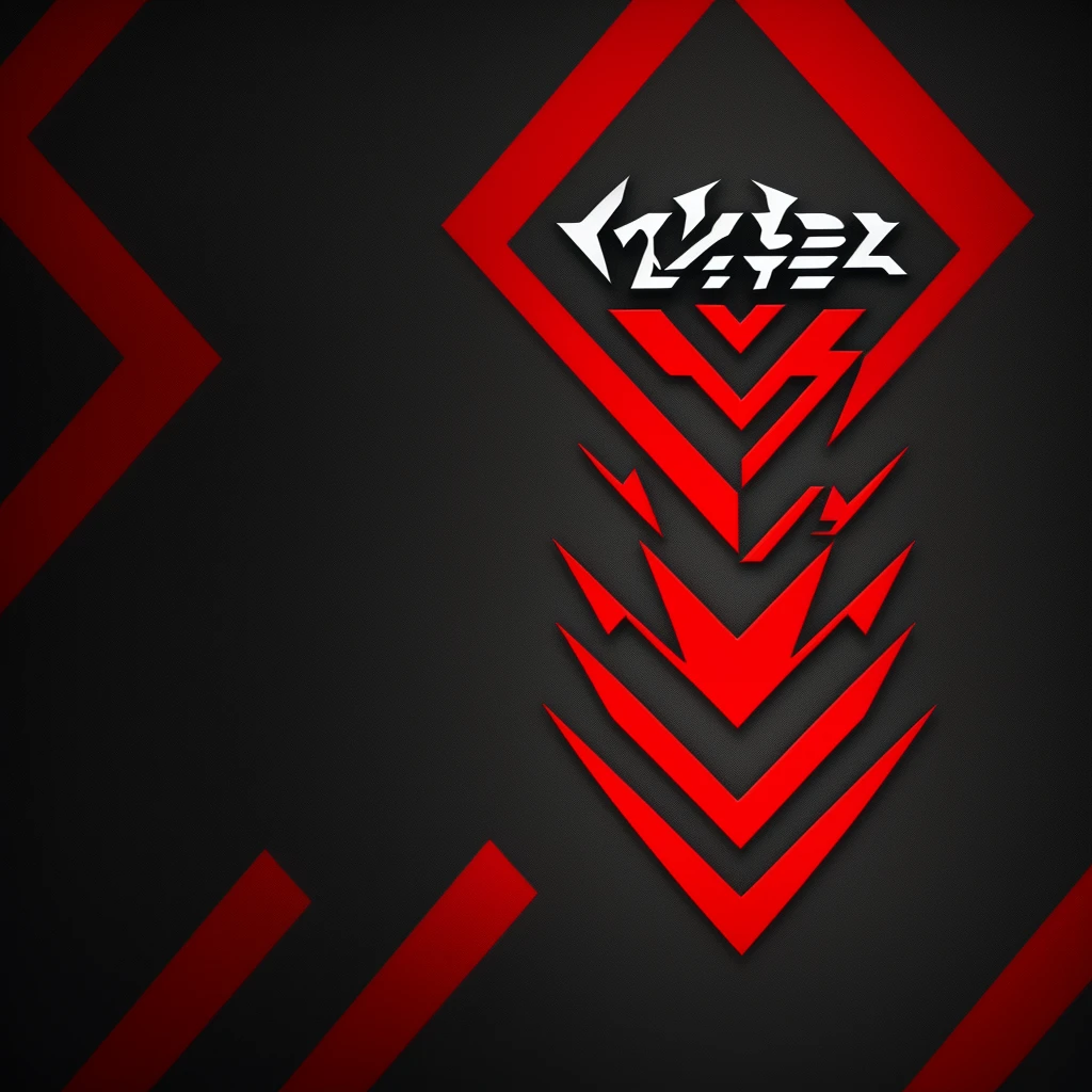 Moba style gaming logo, black and red as main colors
