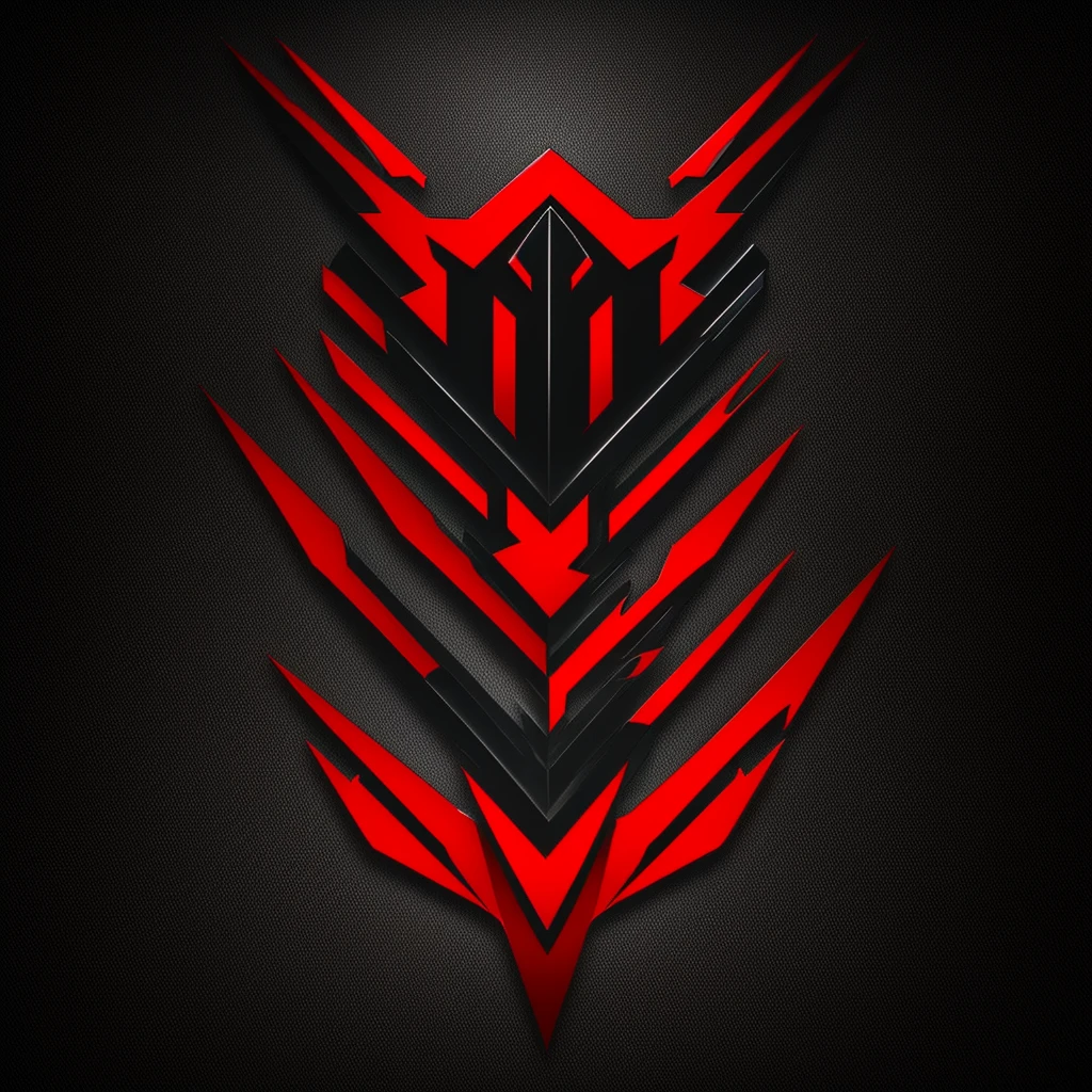 Moba style gaming logo, black and red as main colors