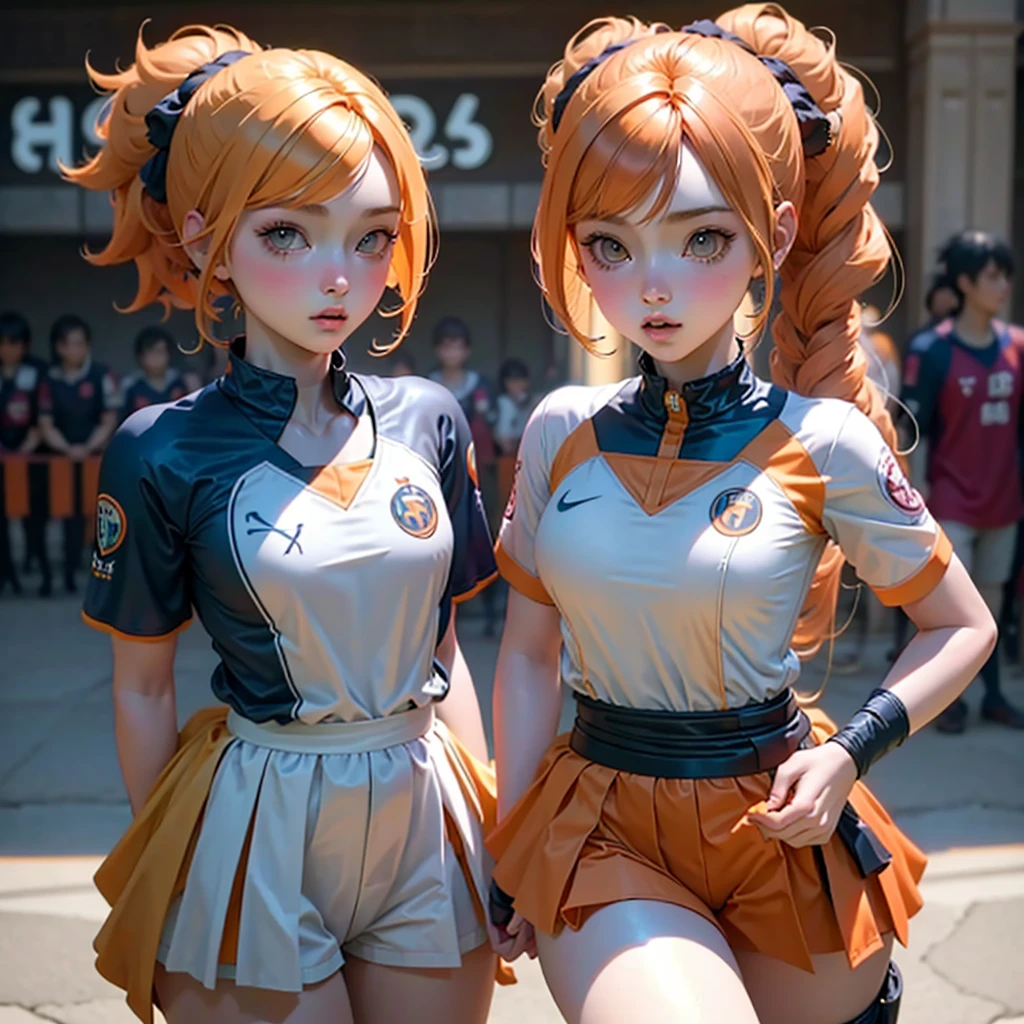 imagem ultra realista de duas mulheres bonitas, estilo anime