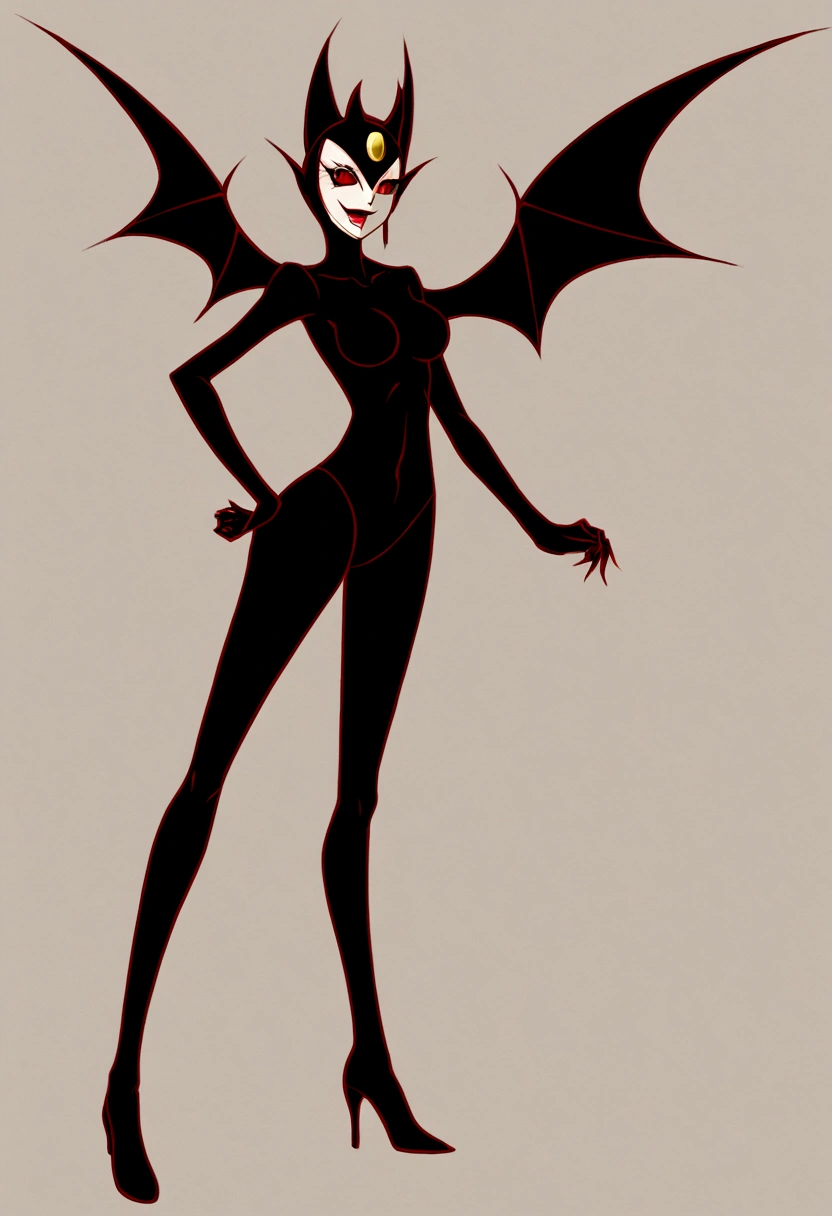 Bat woman, vampire woman, sorriso malicioso, sangue escorrendo na boca, villain woman, asas de morcego, beaury, corpo farto, linda, asiatica, Full body, original character