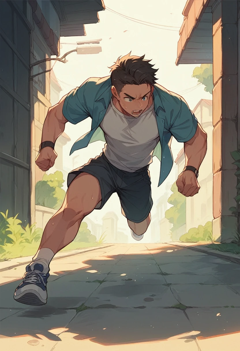 a boy running 