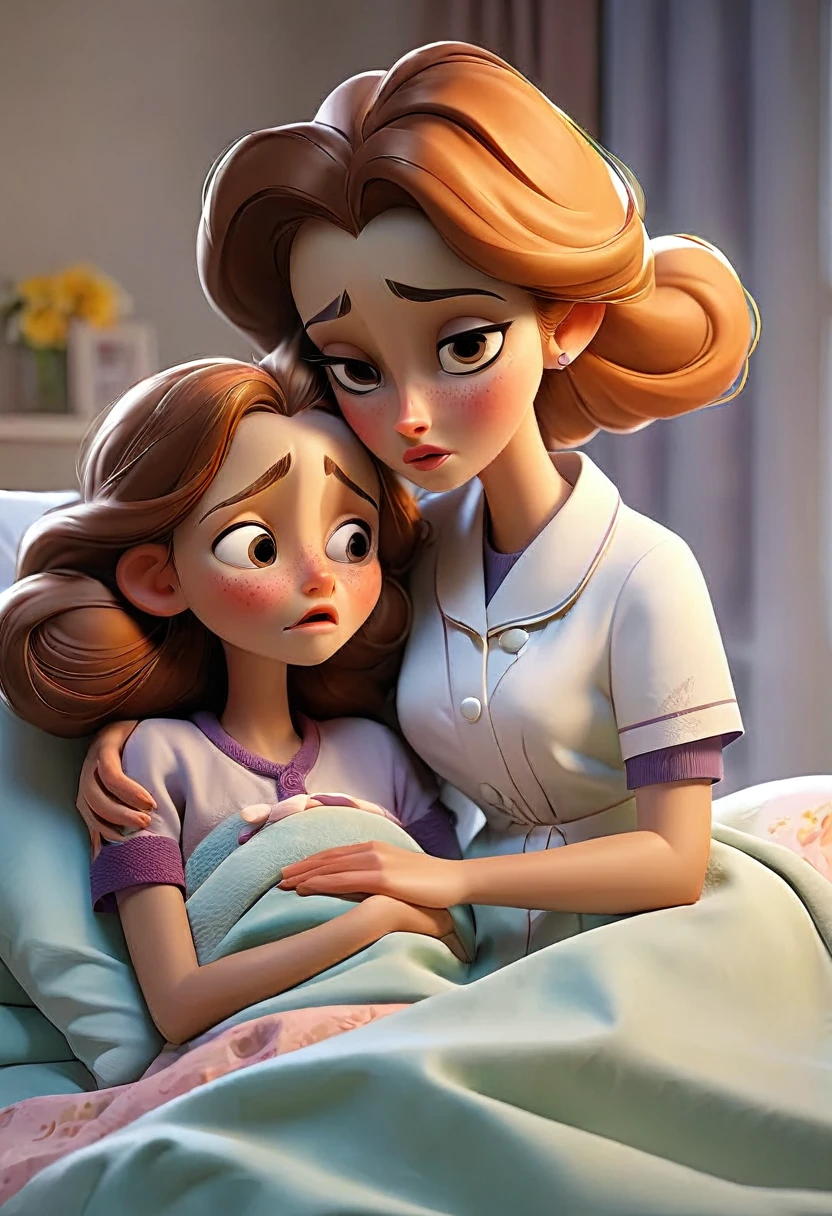 caring for her sick mother