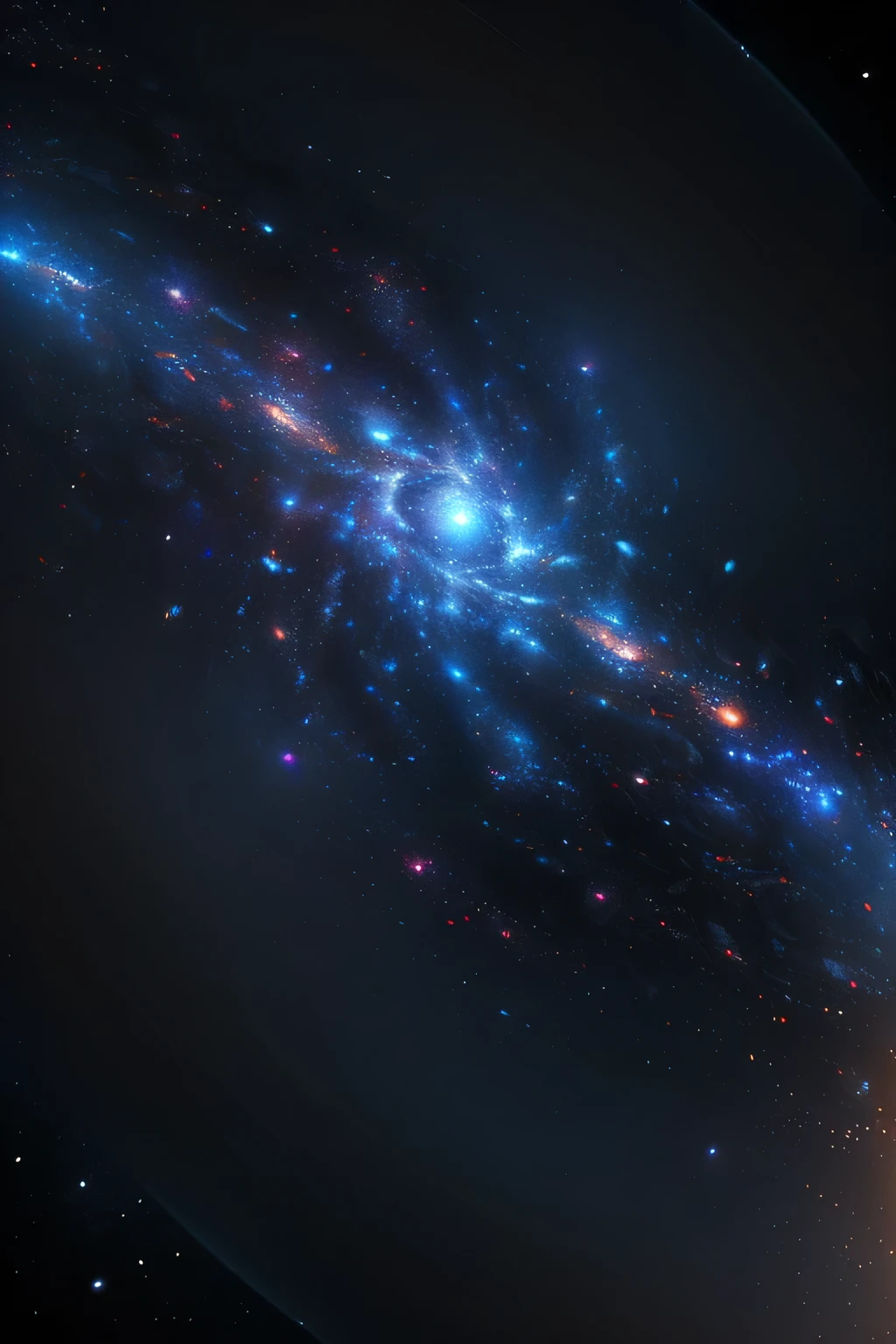 High-Definition Wallpaper, 3:2 Aspect Ratio, Abstract Art of a Spiral Galaxy, Futuristic Aesthetic, Intricate Detail, Sharp Edges, High Contrast Colors, Octane Render, Vibrant Hues, Swirling Patterns of Stars and Galaxies, Glowing Nebulas, Blue Hues Dominant, Background of Dark Space, Infinity Symbol in the Center, Complex Structures, Intricate Spiderweb-like Patterns, Celestial Bodies in Motion, Highly Detailed, Volumetric Lighting Accents, Ultra-Realistic Textures, Dramatic Lighting Effects, Illusory Perspective