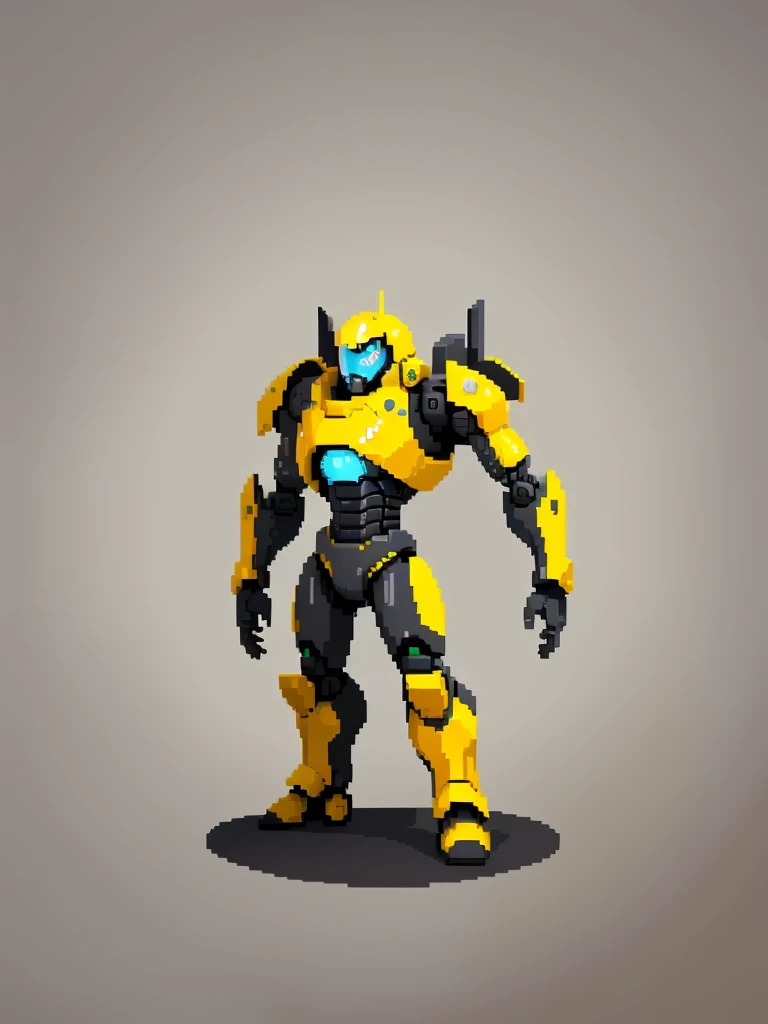 (Obra de arte, maximum quality, melhor qualidade), Pixel, Pixel art, 1 male android robot based on the terminator robot, sidescroller game character