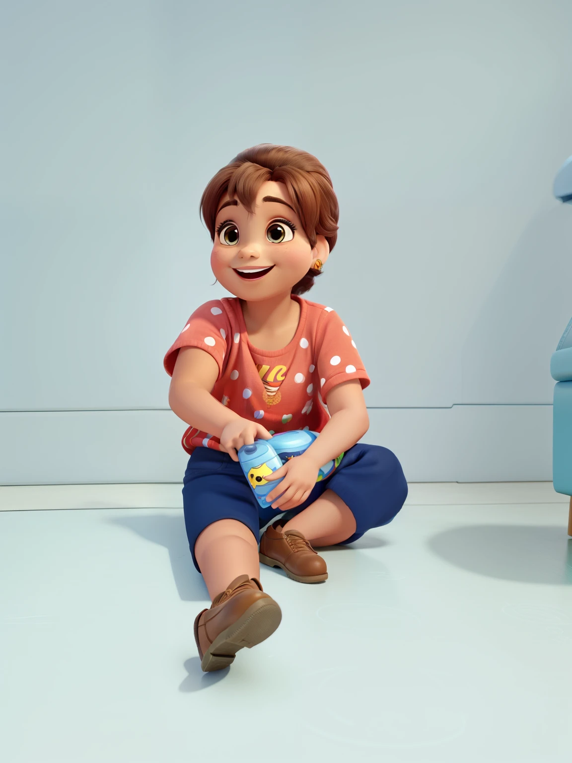 Menininha  fofa , 1 ano , sorrindo, Disney Pixar estilo de alta qualidade, melhor qualidade