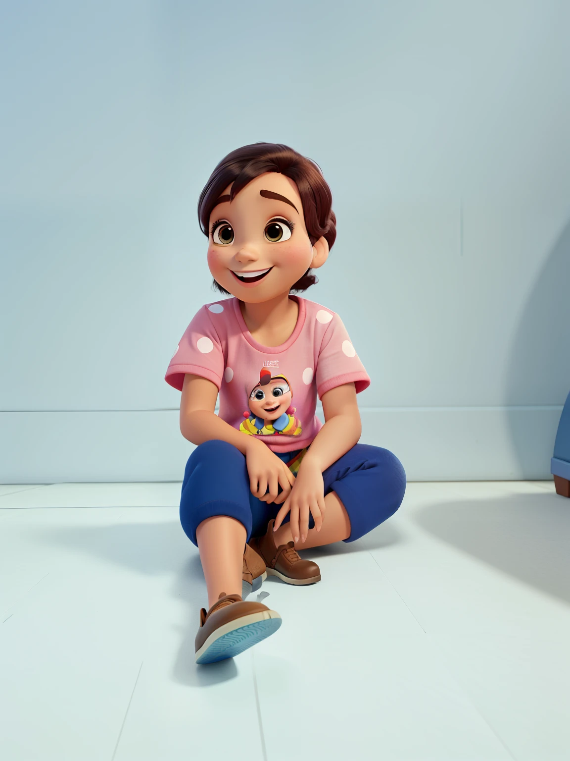 Menininha fofa , 1 ano , sorrindo, Disney Pixar estilo de alta qualidade, melhor qualidade