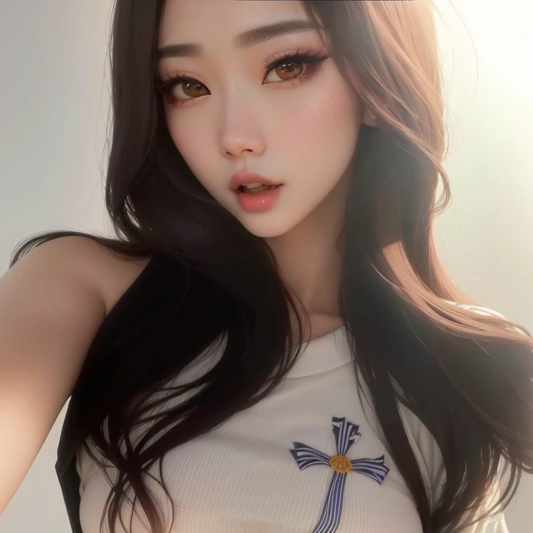 um close de uma mulher com cabelos longos e uma camisa branca, Ulzzang, jaeyeon nam, linda jovem coreana, heonhwa choe, linda mulher sul-coreana, Jinyoung Shin,  coreana, linda jovem coreana, Sun Yunjoo, tzuyu de duas vezes, parque ji-min, Lee Ji-eun, Lee Ji-eun