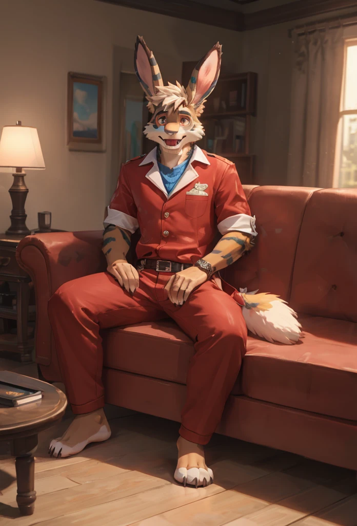 (((Barefoot furry character, full body, cinematic setting, furry male, plantigrade)))
Cornelius, purple fur muscular bunny, lying on sofa, open mouth, ((drooling)), ((hypnotic red glow in his eyes)), hypnotised by cell phone
BREAK, intricate details, highly detailed, extreme detail, octane render, fine art, best quality, highres, (detailed face:1.5), ((full_body)), UHD, (((perfect hands))), low light