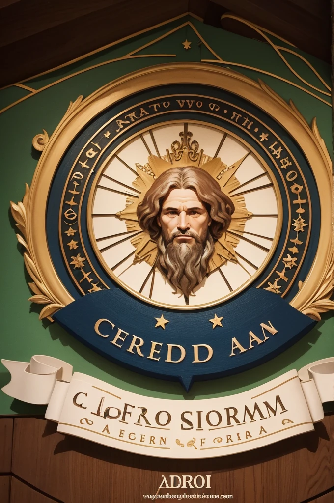 Logo com a frase "CORAM DEO" with aspects of a Christian with a life before God