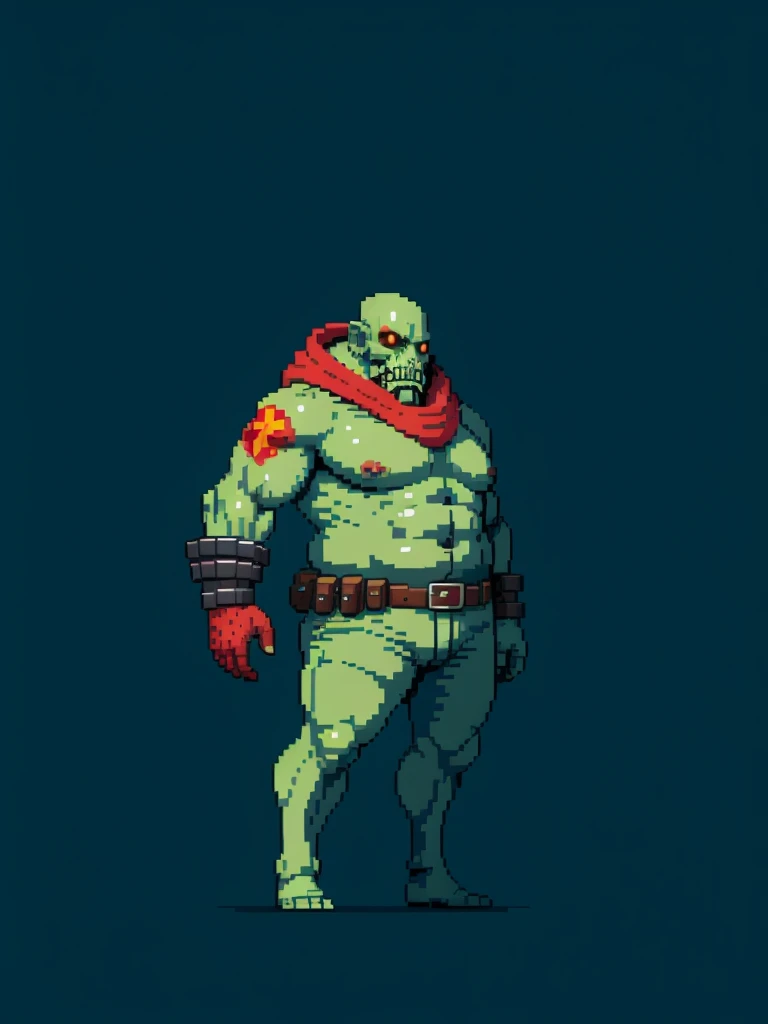 male zombie soldier, fat, sidescroller game character