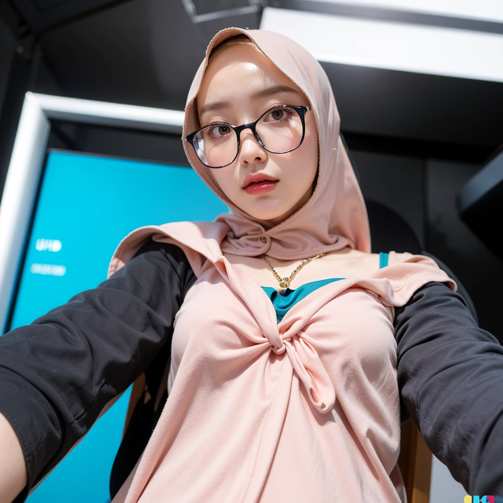 (Best quality, 8k, 32k, Masterpiece, UHD:1.2),Photo of Pretty Japanese hijab woman, large breasts, tight shirt, clean background, photo studios, fetish hijab, woman hijab sitting in a chair, digital art, gucci style, gucci clothes, album, official artwork, streetwear graphic design ,photo in studio, clean background, The Queen.