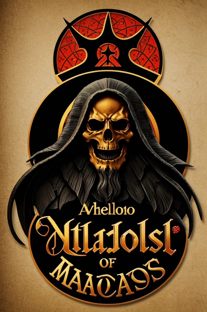 Logo for WhatsApp group with the title Malvados S.A Hell-themed
