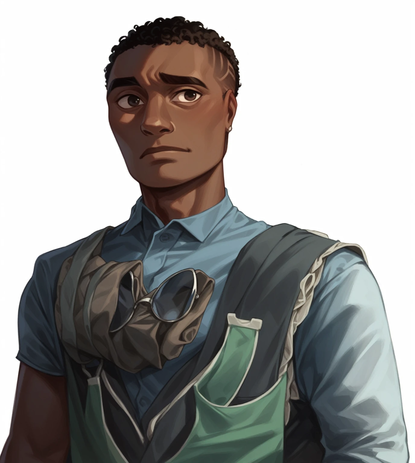 zPDXL, African-American, Richard ayoade resemblance dark skin and curly hair low curly hair, young and very handsome, Disney modern animation style , 18 years old , dark-skinned African-American , very good looking