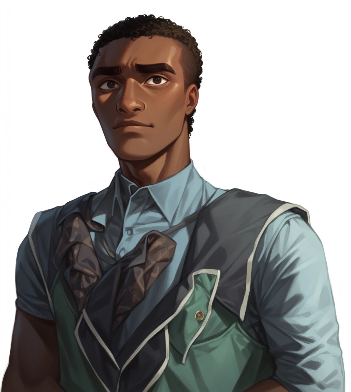 zPDXL, African-American, Richard ayoade resemblance dark skin and curly hair low curly hair, young and very handsome, Disney modern animation style , 18 years old , dark-skinned African-American , very good looking