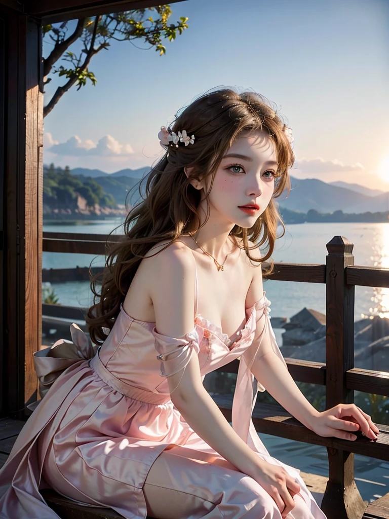 Masterpiece, Best quality, high resolution, realistic , hyperrealism , lifelike photography ,2024s, , alluring beautiful full body shot, (curly blondish brunette long hair, blue beautiful eyes), white skin with freckles, beautiful short cut naughty dress with flower embroidery and details , beautiful golden necklaces & bracelets, elegant bearing, beautiful landscape background of a rose & lilac & orchid garden, high budget , beautiful mesmerizing face and small nose, long and curly sparkling hair , holding a beautiful orange stray cat , clivage , sunset , pink clouds , yellowish red rays at the horizon, elegant posing, beautiful legs, fit body, gorgeous Russian woman standing and naughty posing at the lagoon shores, back shot, side shot , front shot, blue lagoon , full body shot at the frame , naughty smile , deep cut chest style dress,(( very short skirt)) ,windy summer breeze , reasonable naked body parts, reasonable nudity , ((beautiful cats sitting around her )),