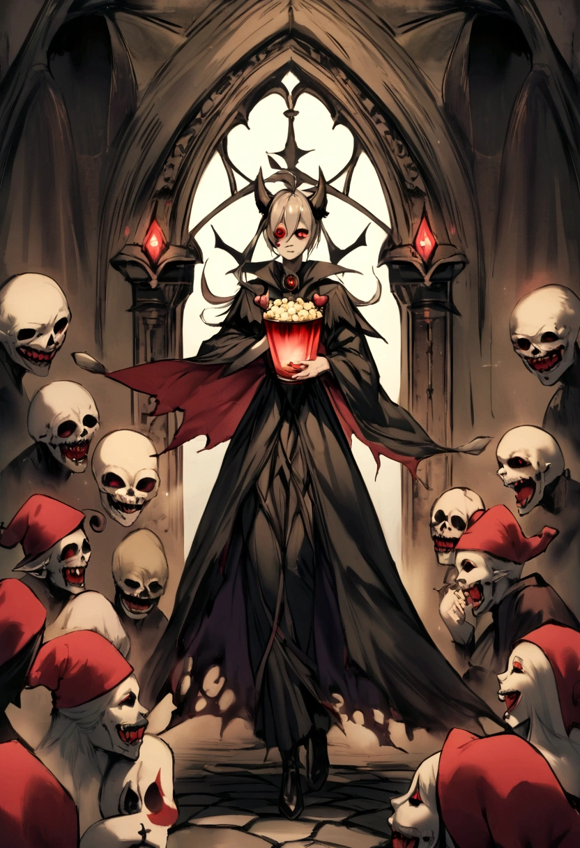 In the heart of a twisted carnival, lurking demon clown girl with glass beads for eyes and an evil grin. He's waving a red glass cube., an object of great power and sinister purpose. The cube hums faintly, Otherworldly energy, pulsating with echoes of ghostly souls.
Madness and delirium hang heavy in the air., mingling with the aroma of popcorn and burnt cotton candy. The cacophonous laughter of a clown echoes through the tent.., a chilling reminder of horror, hidden in the depths of the carnival.
Demon Clown Patch