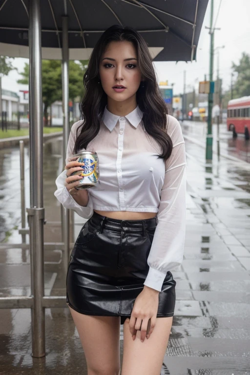 holding a can of beer