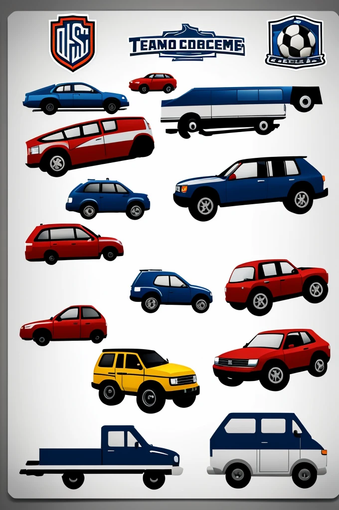 Create Soccer team logo which includes vehicles and the TransFor Name