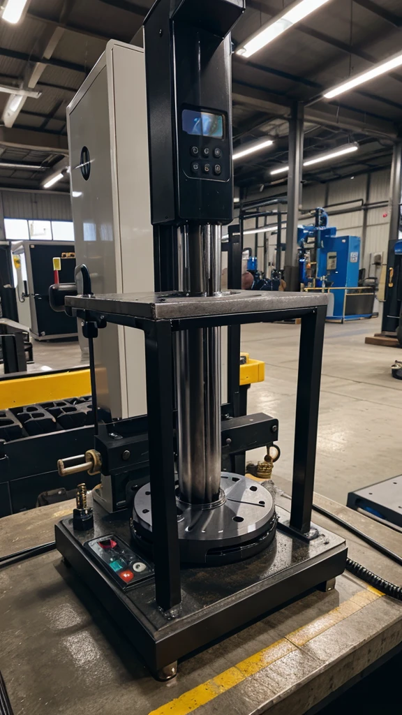 An iPhone cell phone is seen being pressed under a hydraulic pressing machine