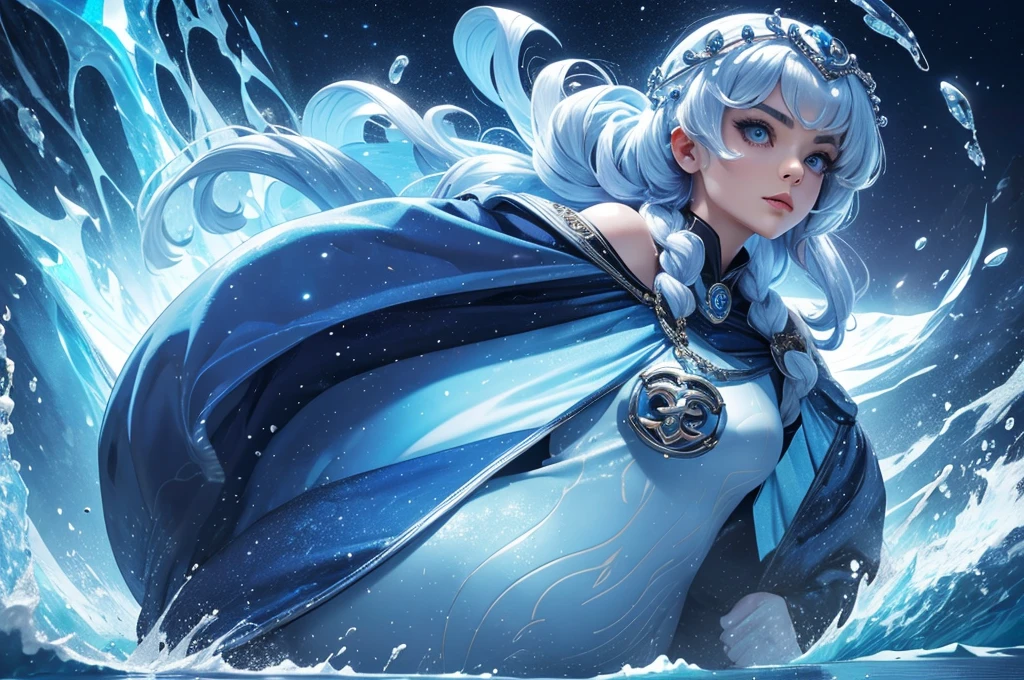 beautiful humanoid seal, detailed seal face, powerful seal mage, Chanel hairstyle, mighty seal mage, mythical, best quality, beautiful, extremely powerful, seal, majestic seal, seal goddess, icy seal, lovely seal, magnificent seal