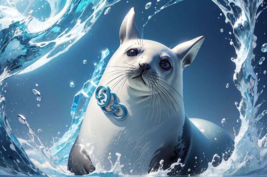 seal, detailed seal face, powerful seal mage, Chanel hairstyle, mighty seal mage, mythical, best quality, beautiful, extremely powerful, seal, majestic seal, seal goddess, icy seal, lovely seal, magnificent seal