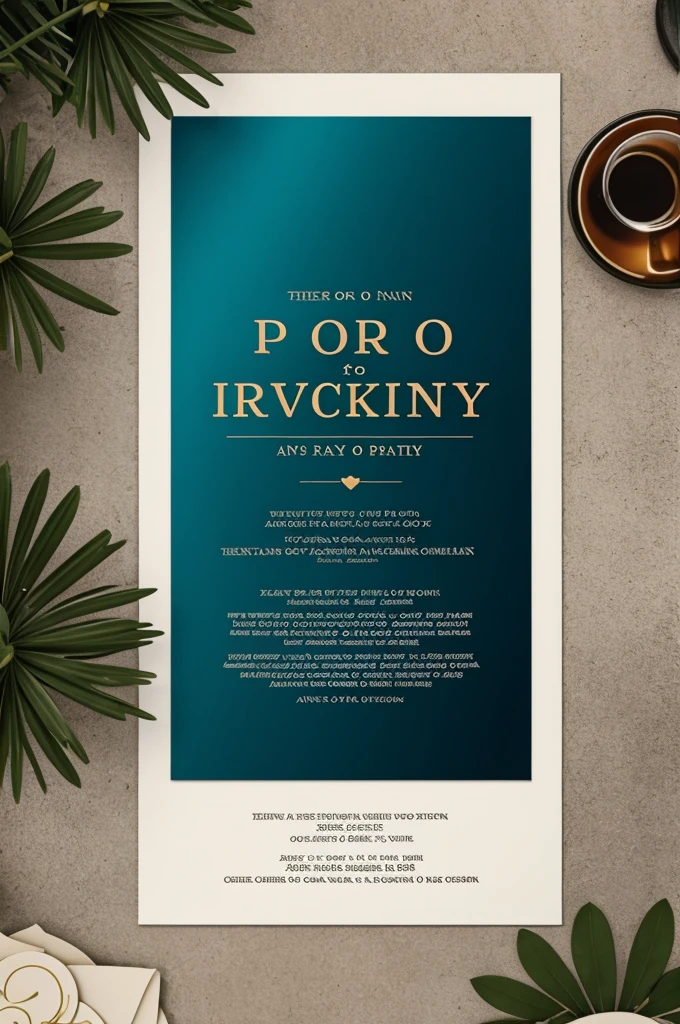 invitation to a pool party with dark tone
