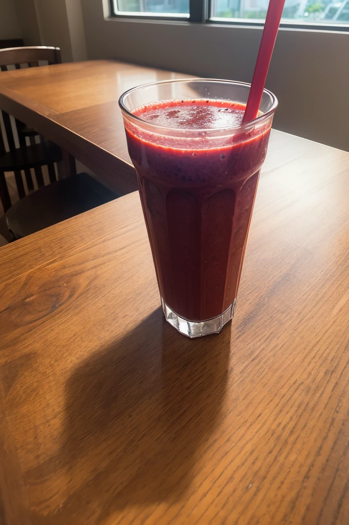 glass of Amazonian guarana smoothie with Frozen açaí consistency without fruit