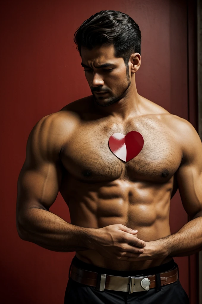 A man protecting a heart 