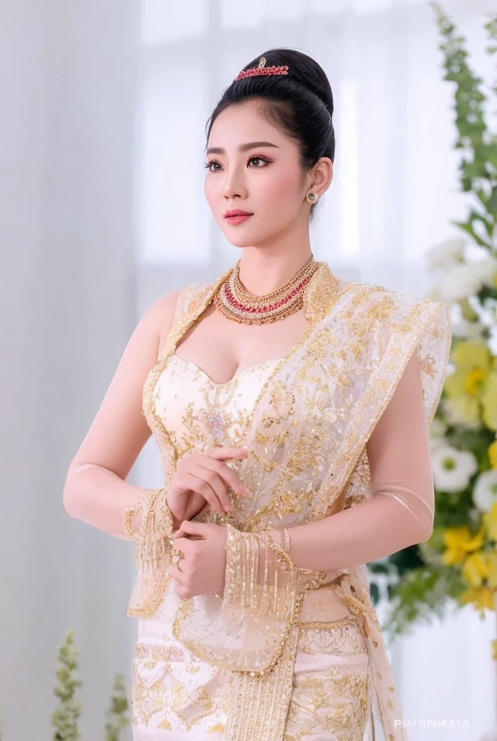 Myanmar outfit ,high quallity realistic photo