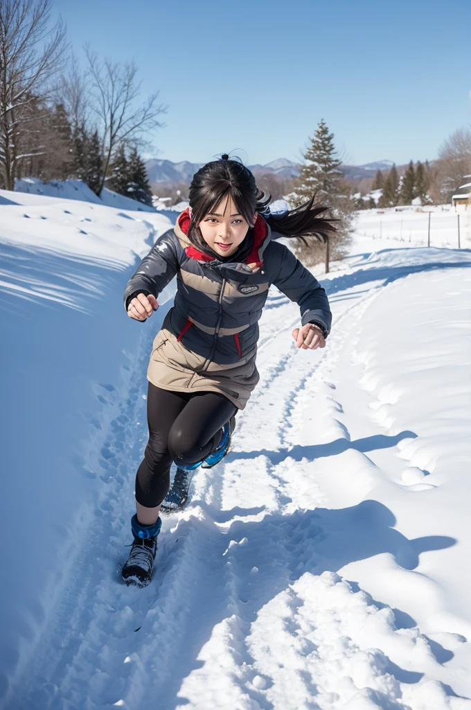 Stone path in the snow anime dash