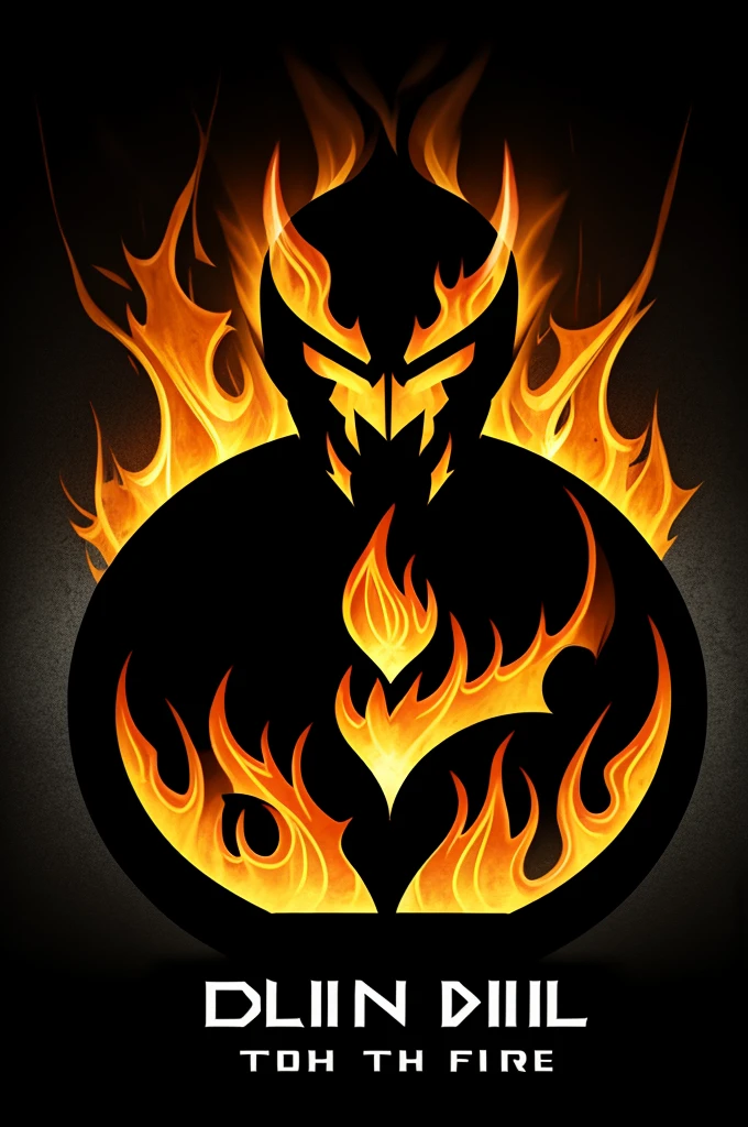 Video game logo with the name Daríl in black with fire 
