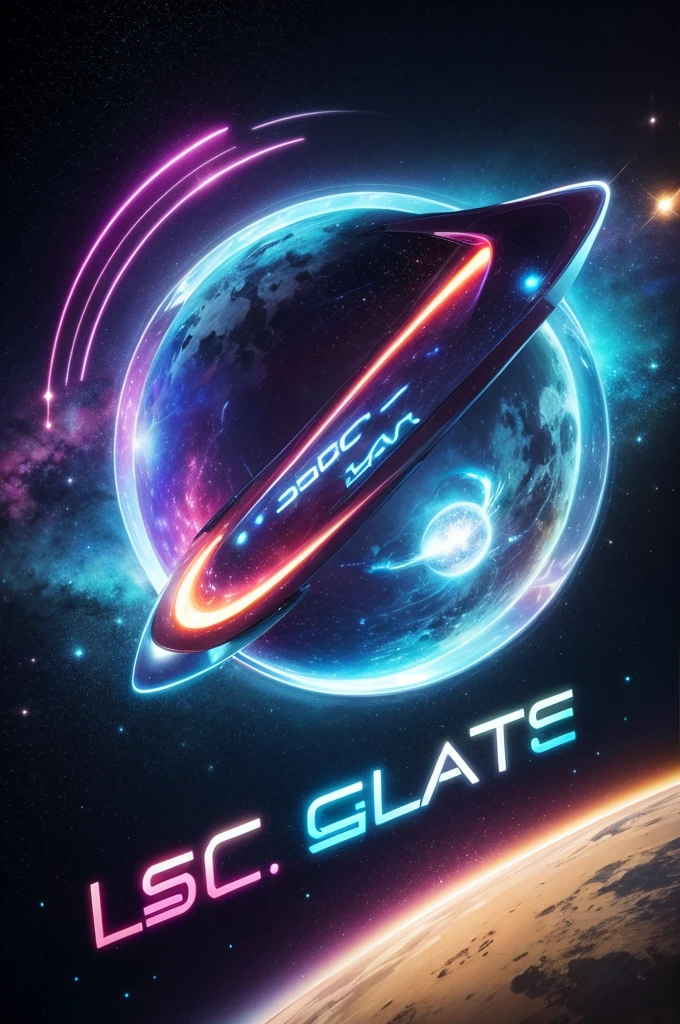 Create a space galactic style logo with letters: LDC