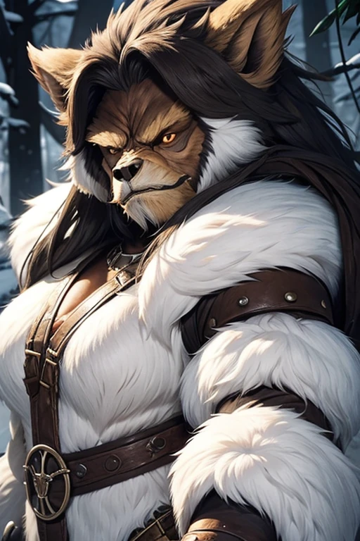 Female bugbear with white fur 