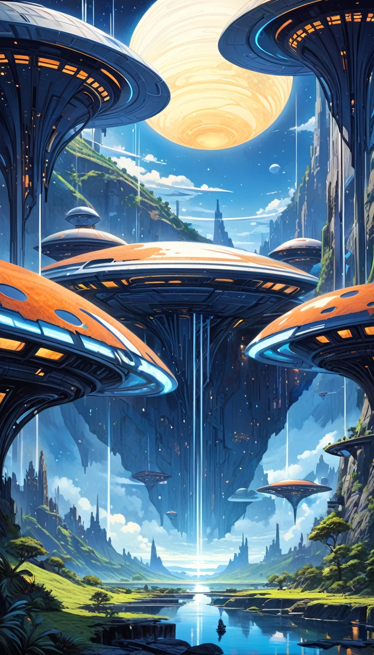 great futuristic landscape:1.5, night (inspired by art by Katsuhiro Otomo). oil painting)