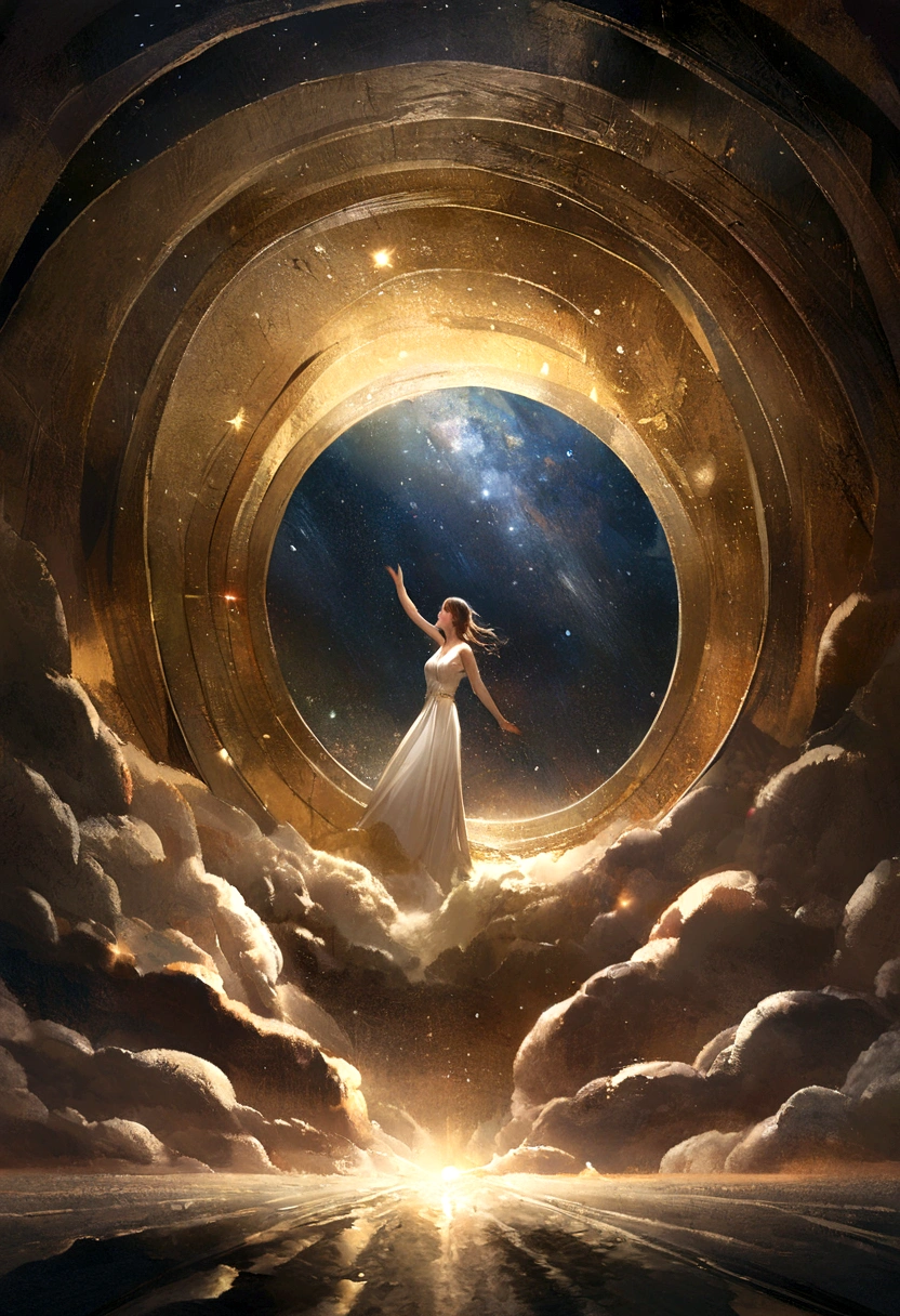 Create a realistic image of something that resembles a shower of stars