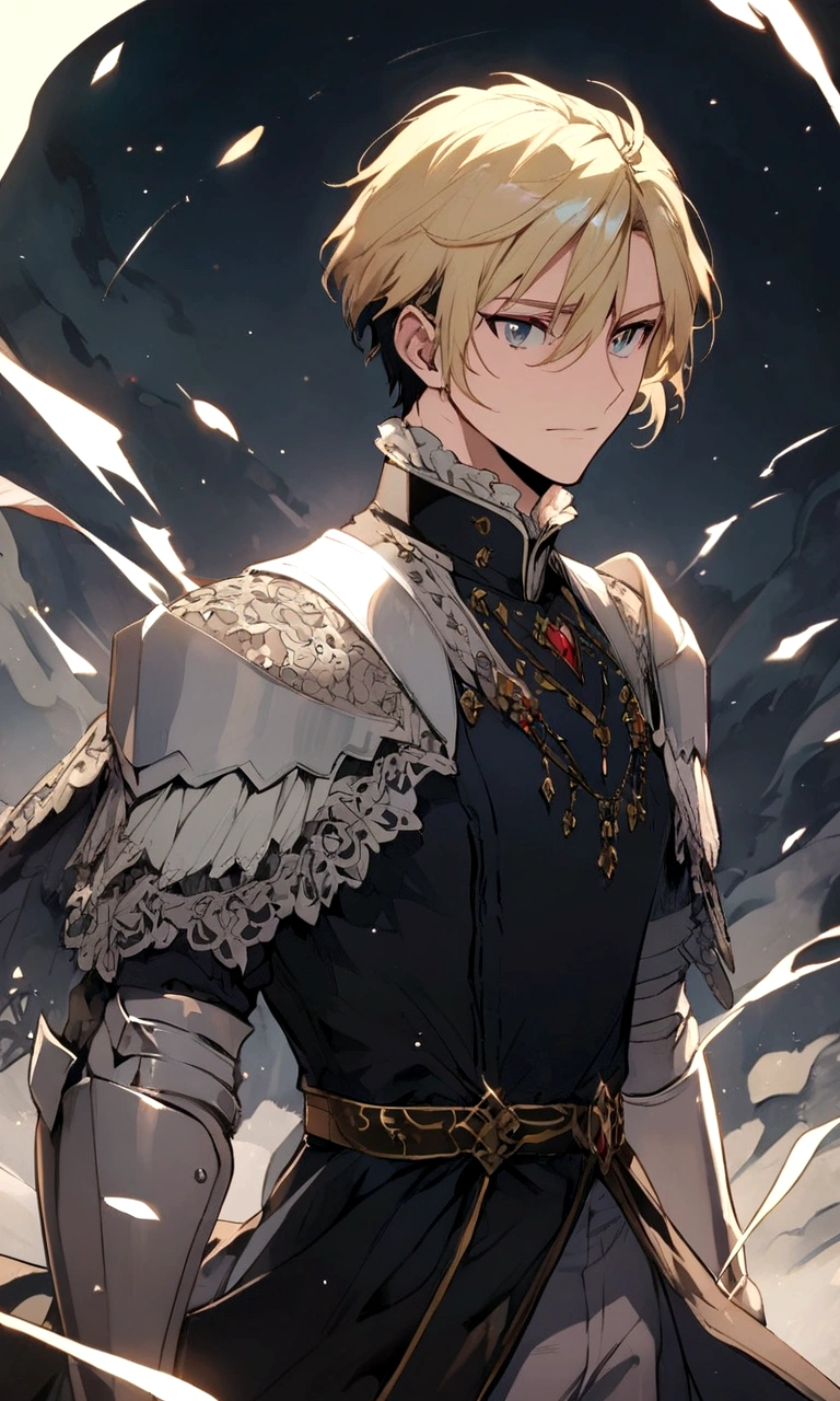 boy　black　Short Hair　Blonde　anime　battle　knight