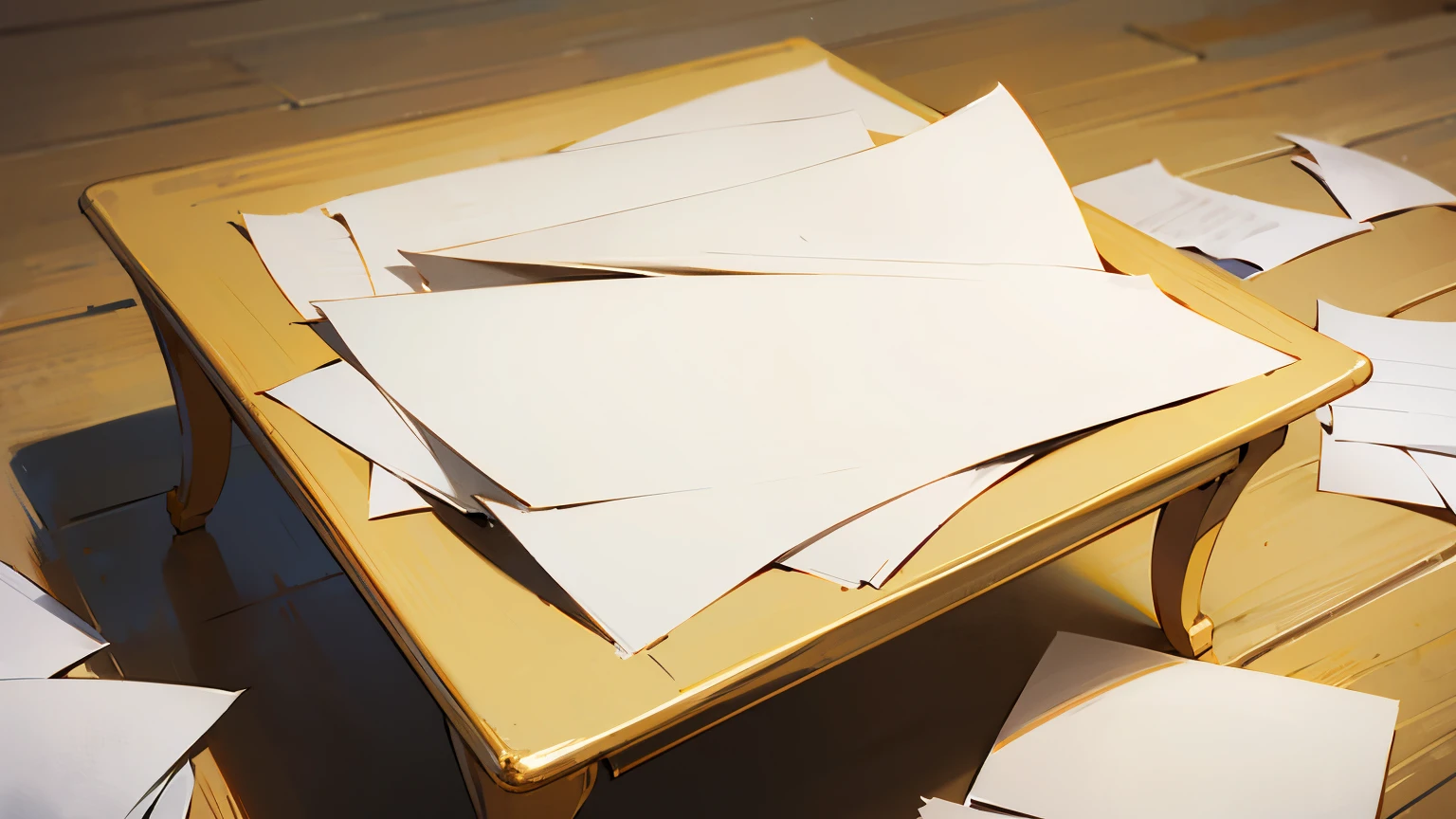 yellowed paper on a table