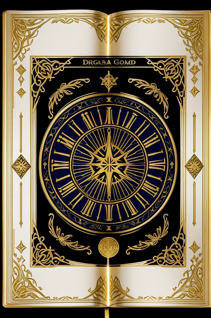 A magical white and gold grimoire