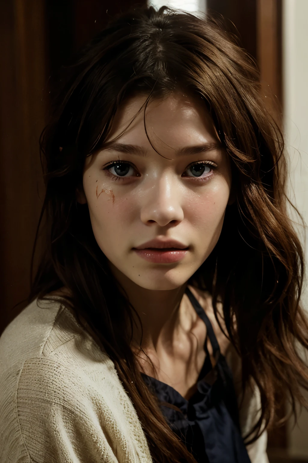 Astrid berges frisbey with wounded face