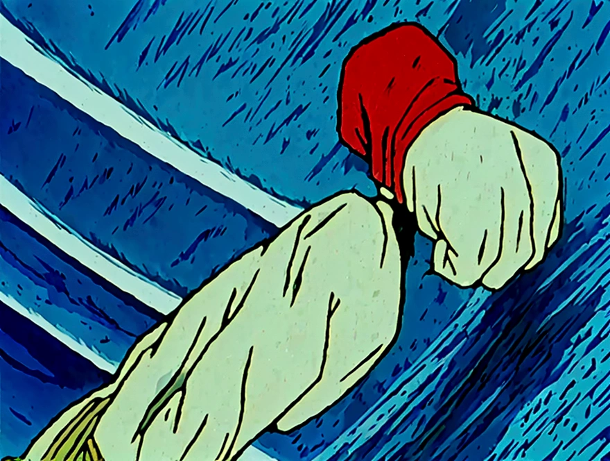 1 male, Goku from Dragon Ball Z, engaged in combat against 1 female, Bulma from Dragon Ball Z, amidst abundant electrical energy, featuring a straightforward hairstyle.
