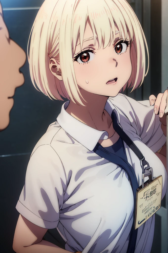 (wearing ,gym uniform:1.3),{{gym uniform:see through:1.5}},{{be wet in the body,water immersion,steam,sweat:1.3}}, {erect nipples},medium chest,Top quality, 1 beautiful Japanese woman, teen,high school student,(18 years old),bob cut, (blond hair:1.2), Ultra-realistic capture, Highly detailed, High resolution 16k close-up of human skin. Skin texture must be natural, With such detail that pores can be finely identified. Skin should look healthy, In a uniform tone. Use natural light and color,
