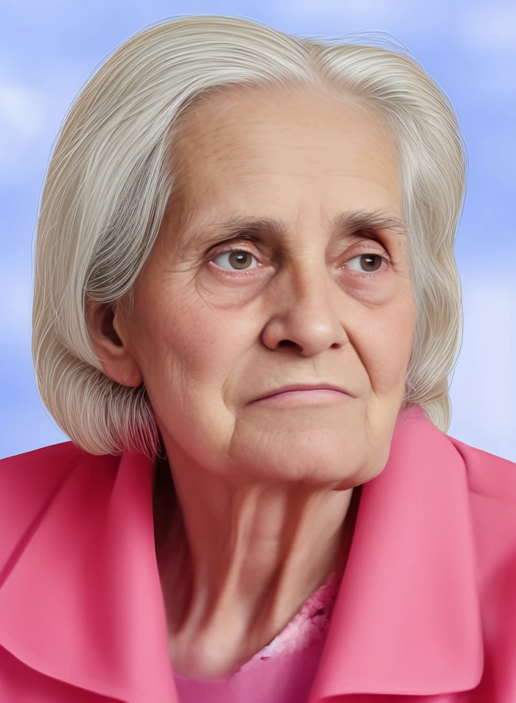 Photo of an old lady, grandmother 80 years old, pores, deep wrinkles, protruding hair, detailed glossy eyes, specular lighting, dslr, ultra quality. sharp focus, tack sharp, dof, film grain, Fujifilm XT3, crystal clear, 