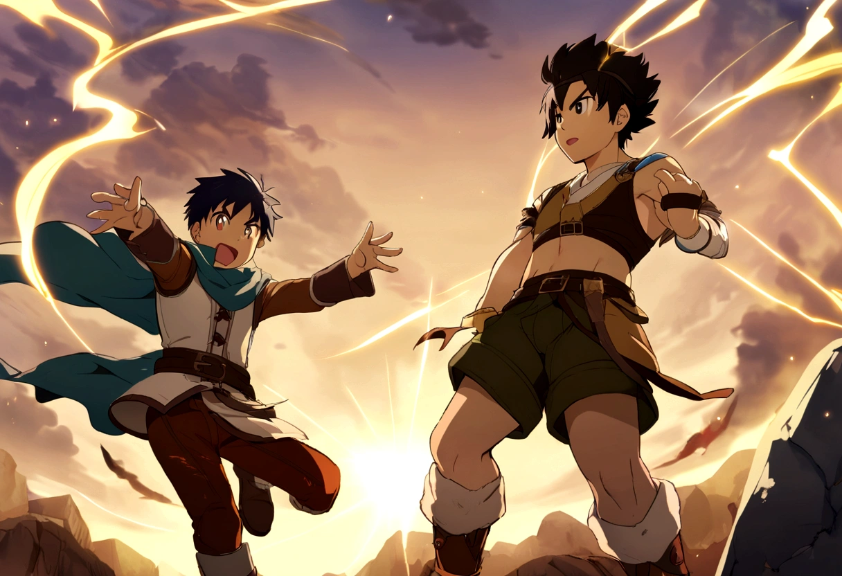 boy Short Hair Black Hair anime Adventurer battle