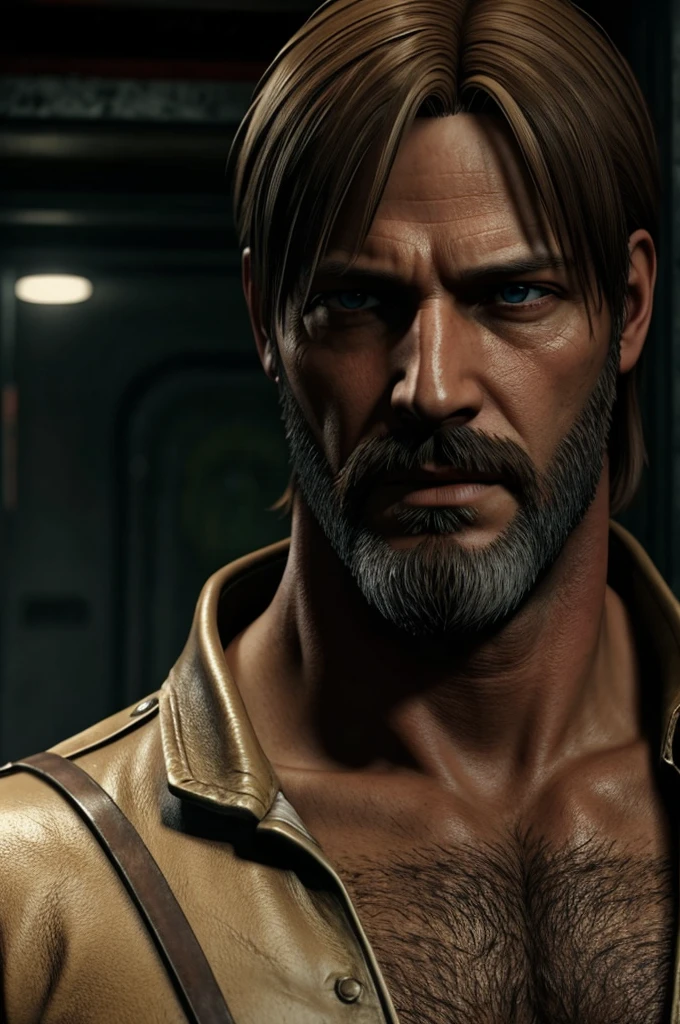 Leon kennedy 50 years old with beard
