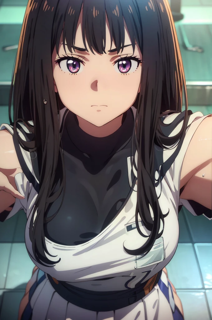 (wearing ,gym uniform:1.3),{{gym uniform:see through:1.5}},{{be wet in the body,water immersion,steam,sweat:1.3}},, {erect nipples},Top quality, 1 beautiful Japanese woman, ,high school student,(18 years old),medium hair, (Black hair:1.2), Ultra-realistic capture, Highly detailed, High resolution 16k close-up of human skin. Skin texture must be natural, With such detail that pores can be finely identified. Skin should look healthy, In a uniform tone. Use natural light and color,