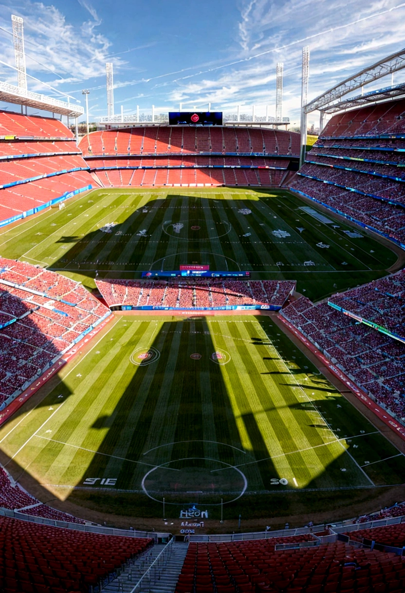 stade gigantesque, avec des sorciers en spectateurs